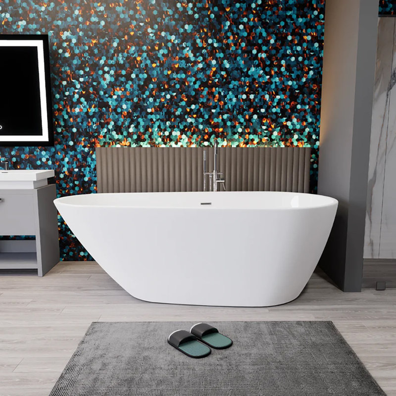 Baignoire de trempage autoportante en acrylique 67 po