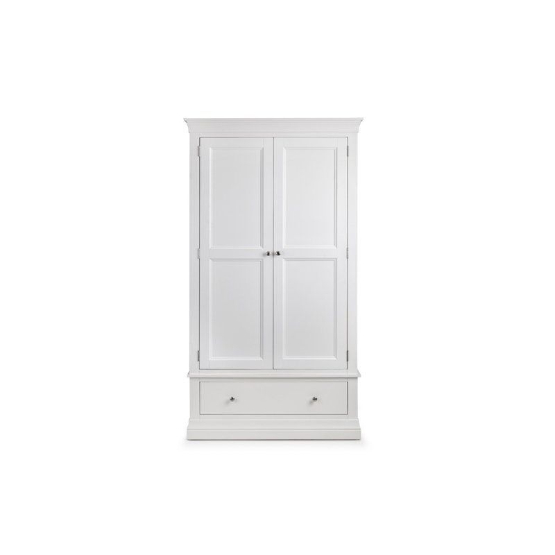 Kate 2 Door Solid Wood Wardrobe, White