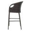 Ensemble de 2 tabourets de bar d'extérieur en rotin PE avec coussins imperméables 31 po Multibrown