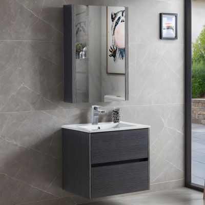 24" Single Bathroom Vanity with Ceramic Top