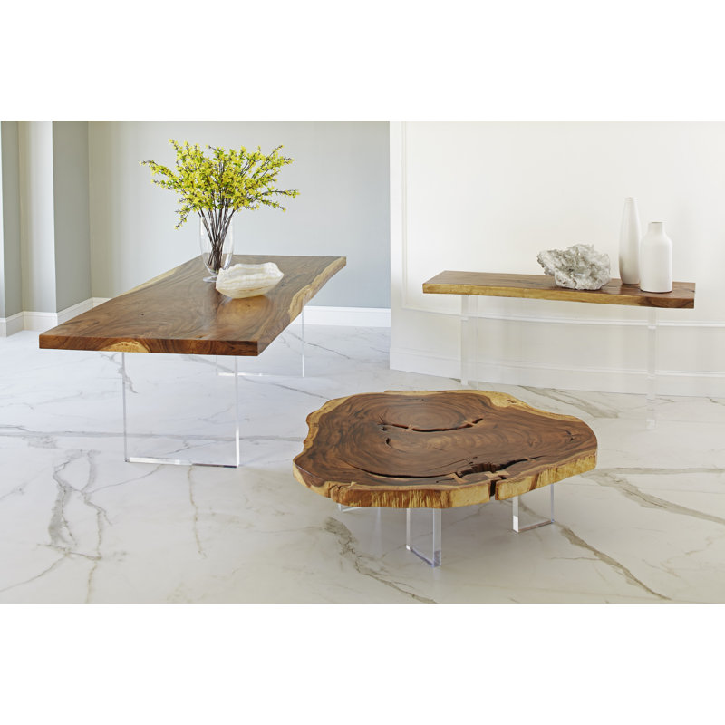 Acacia Wood & Solid Acrylic 60" Modern Console Table