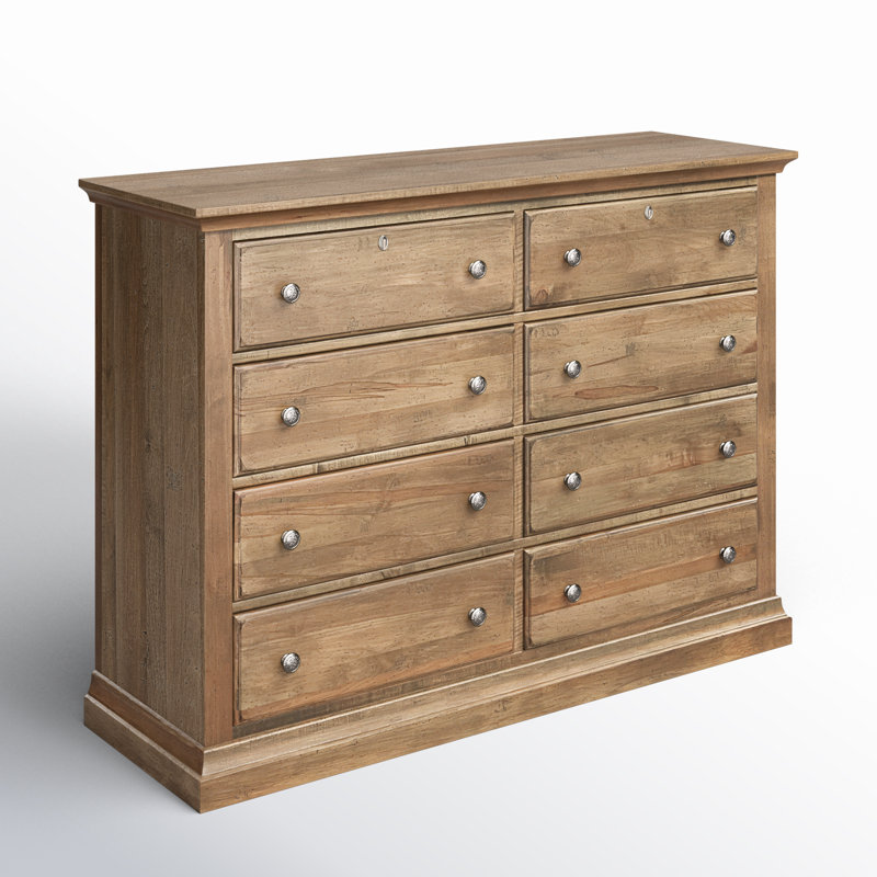 Dark Sable Solid Wood Double Dresser with Soft Close Drawers