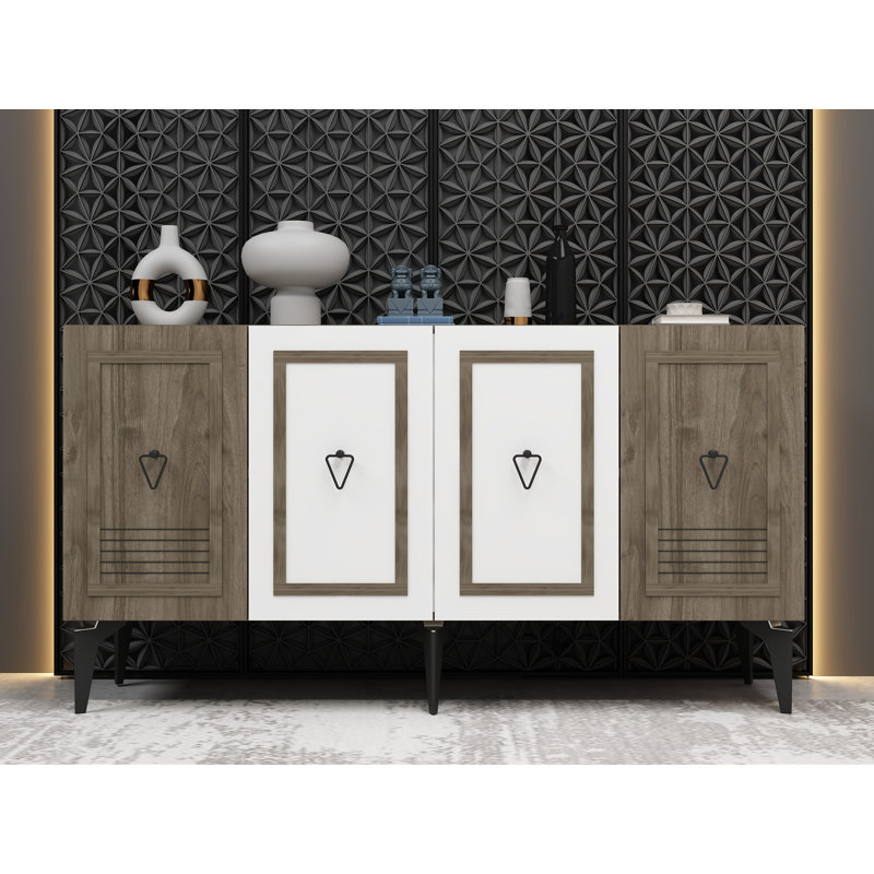 Abreha 150cm Sideboard, Brown/White