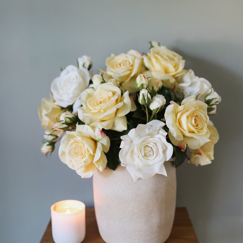 Rose Faux Floral, White