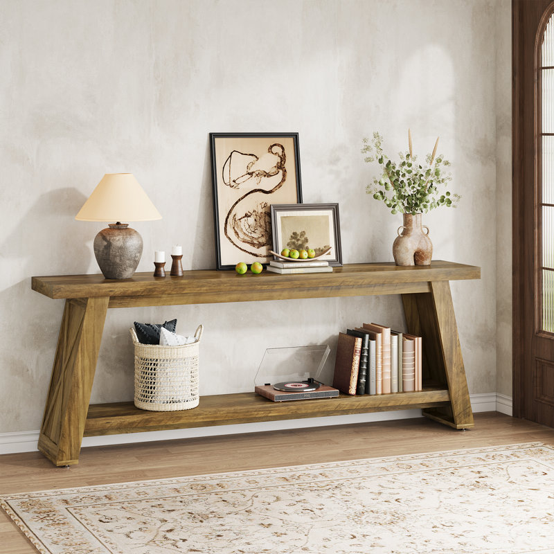 70.87-Inch Console Table For Entyrway, Hallway, Entrance, Foyer, Oak Color, Oak