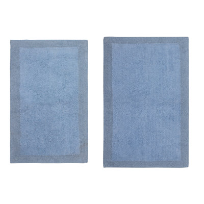 Luxury 100% Cotton Bath Rug (Set of 2) Reversible