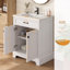 Meuble-lavabo simple 28 po avec comptoir en céramique et armoire de rangement à double porte-2133358546