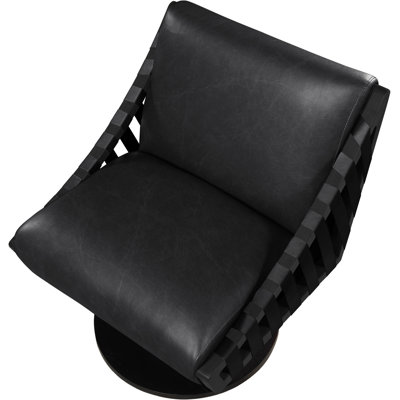 Quinton Vegan Leather Swivel Accent Chair