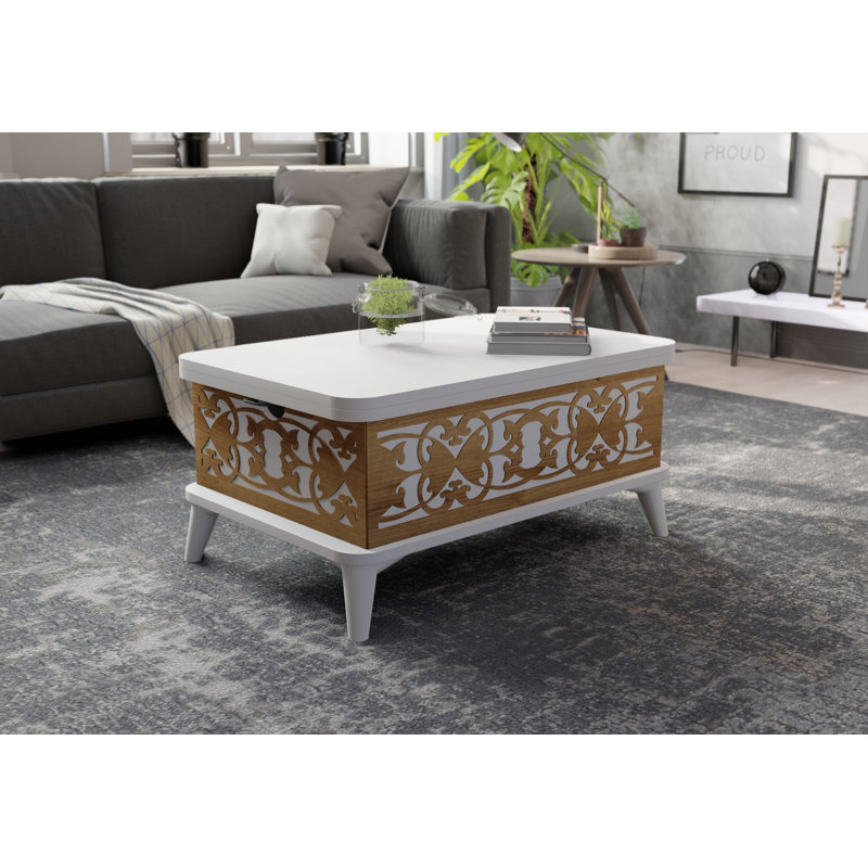 Lift Top Extendable Frame Coffee Table with Storage