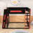 Bunk Bed With Desk, Storage Shelves USB And LED Light-1471701996-1471701994