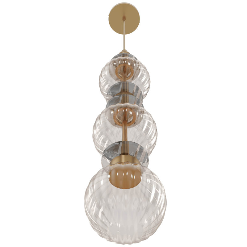 Luminaire suspendu en verre et métal Valda