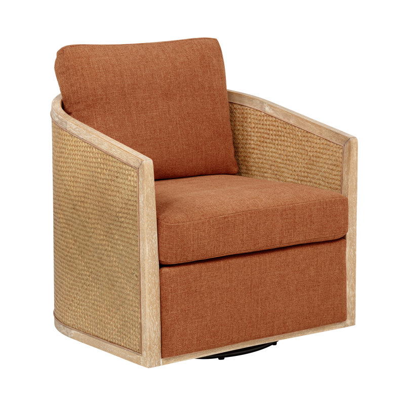 Chaise pivotante en lin terre cuite Keegan