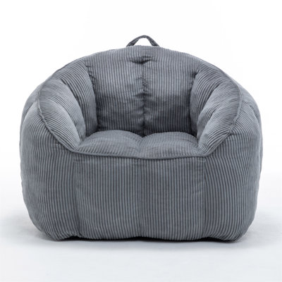 Giant Bean Bag Chair Sofa for Adults Teens, Comfy Corduroy Large Bean Bag Chairs with Armrests for Bedroom Living Room, Adult BeanBag Lazy Sofa Couch Chairs with Filler Included