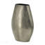 Élégant vase ovale ciselé en aluminium de 9,5 x 5,5 x 12 pouces, parfait pour les décors modernes et les arrangements floraux