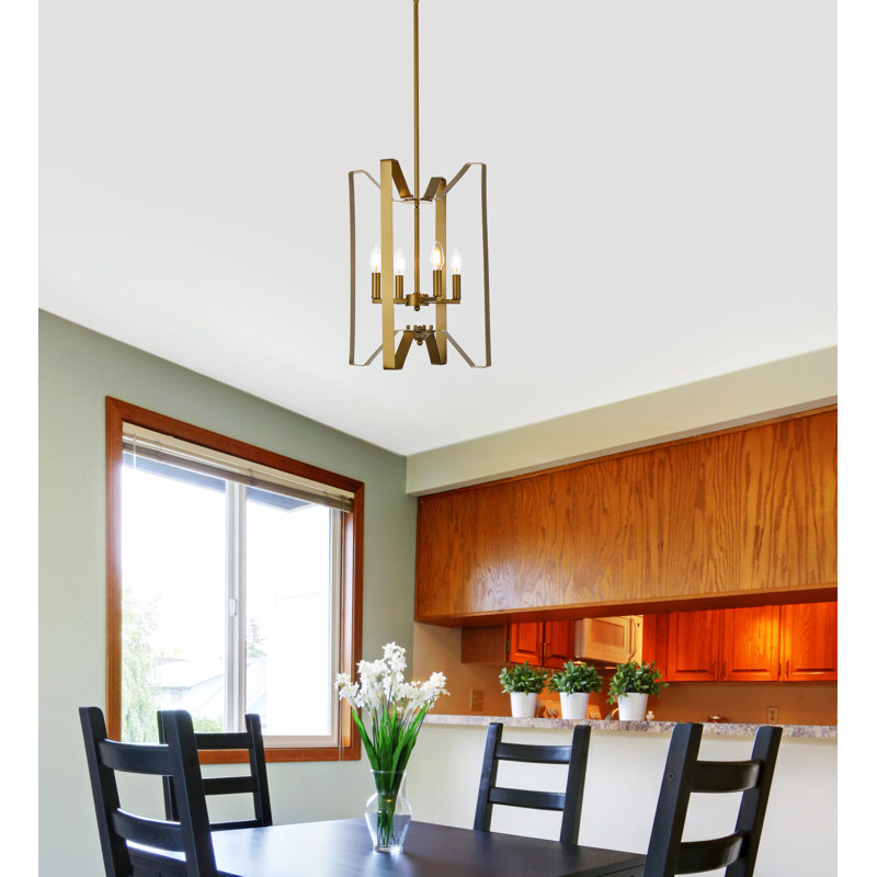 Adric 4 - Light Geometric Pendant, Brass