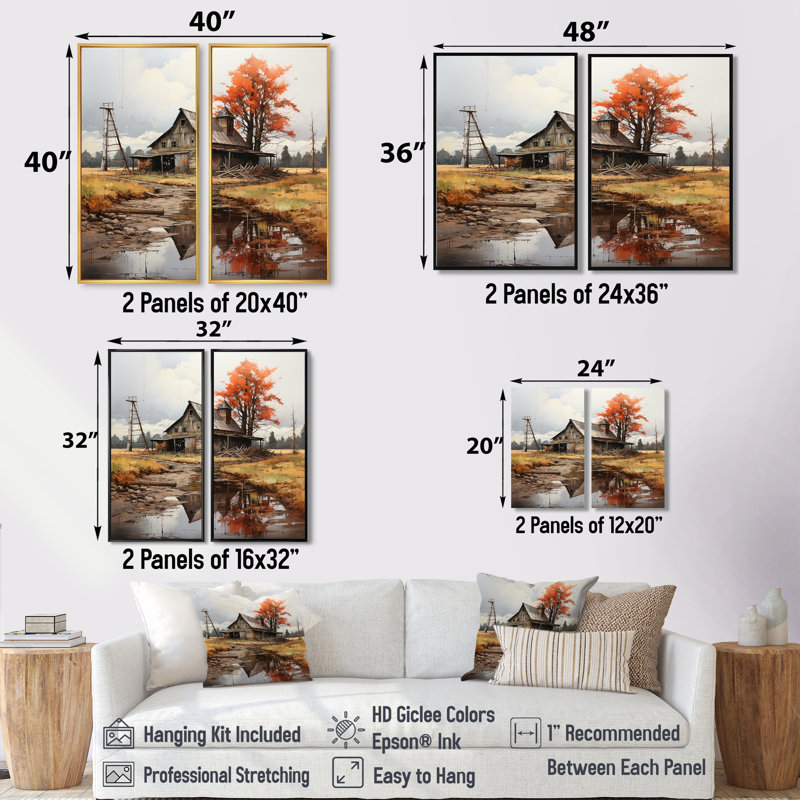 Barns Weathered Wisdom I - impressions d'art traditionnelles sur toile, H 40 po x l 40 po, Noir