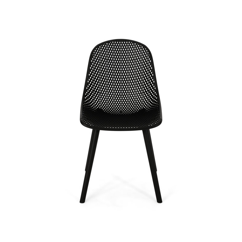 Chaise d'extérieur Posey - Polypropylène noir résistant aux intempéries, stable et tendance