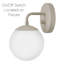 Single Light Etched Opal Glass Globe Wall Sconce-1205007846