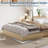 Solid Wood Platform Bed with Sturdy Wooden Slats, Floor-Standing Bed Frame-459698401-459698404