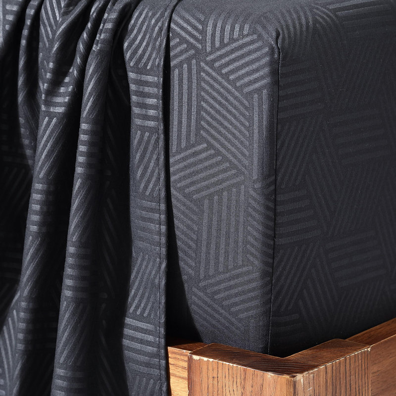 Liam Geometric Embossed Microfiber Sheet Set, Queen