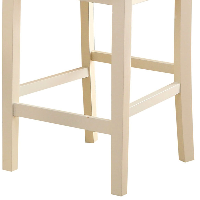 Sièges de comptoir à dossier croisé crème (2) - Option de salle à manger élégante et stable pour 2 chaises