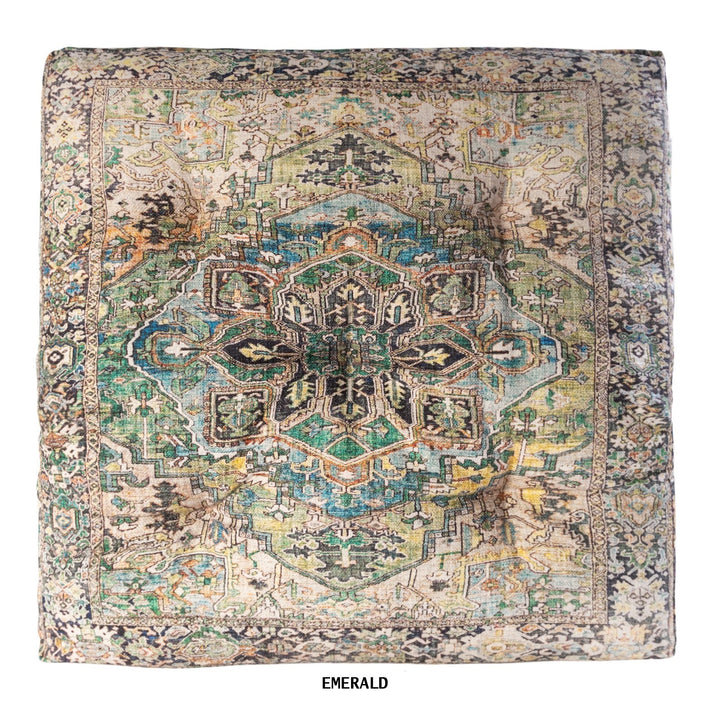COUSSIN DE COFFRET COTON ANTIQUE TAPESTRY, 24"H x 24"W, Vert rétro