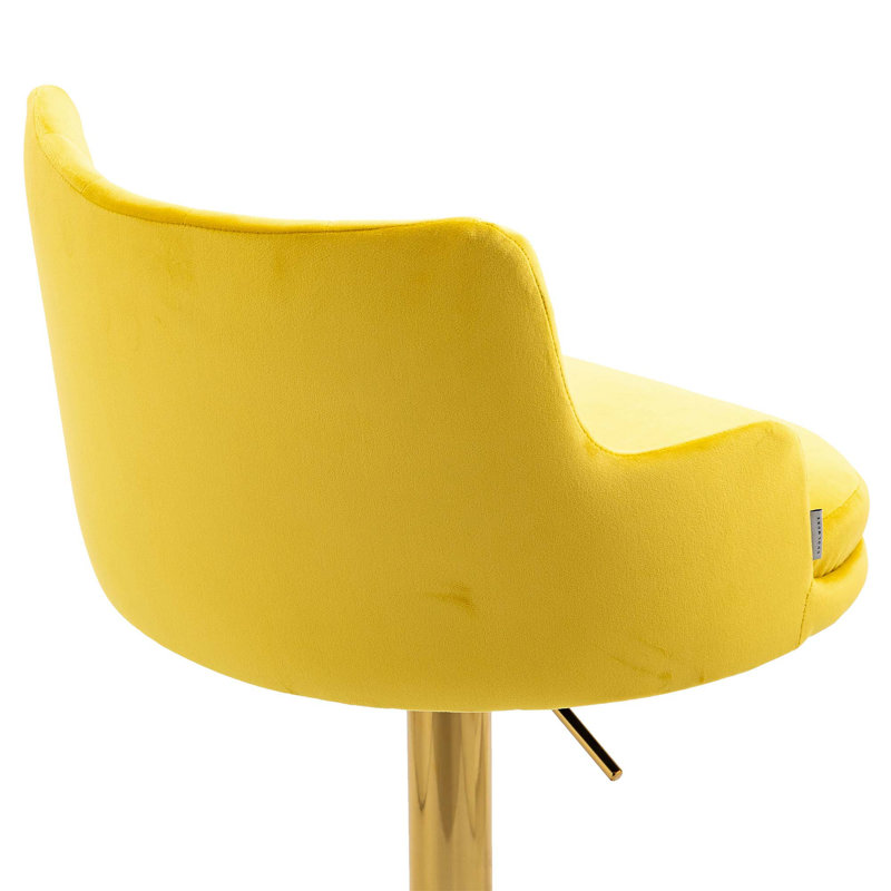 Tabouret pivotant à hauteur réglable, Moutarde