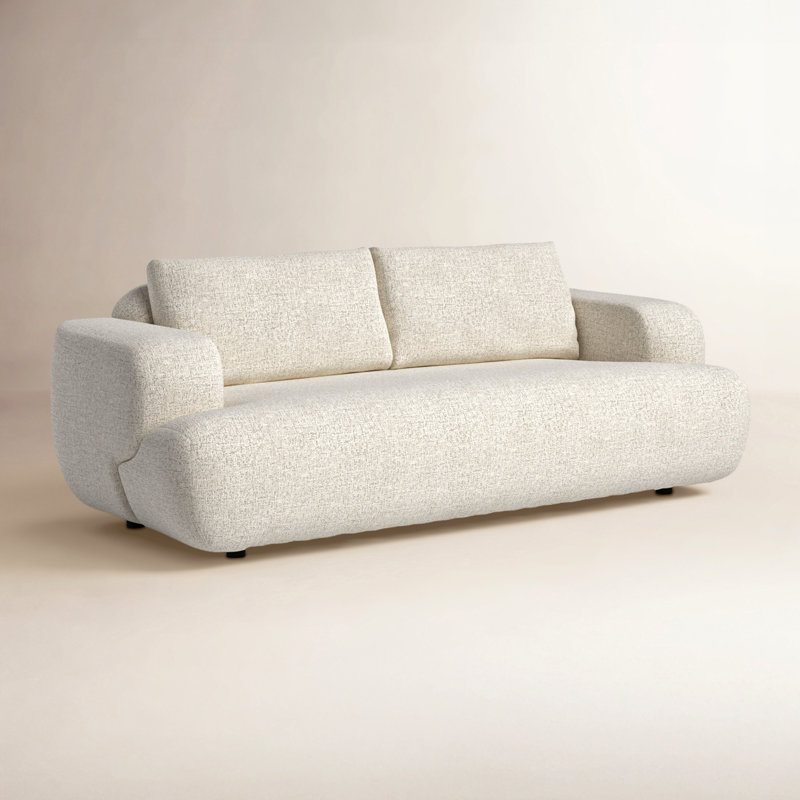 Canapé à accoudoirs encastrés 90 po Fontaine, 100% polyester beige