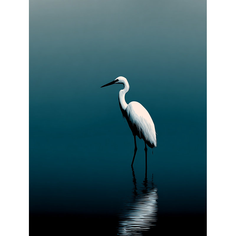 Art mural sur toile tendue "Aigrette solitaire"