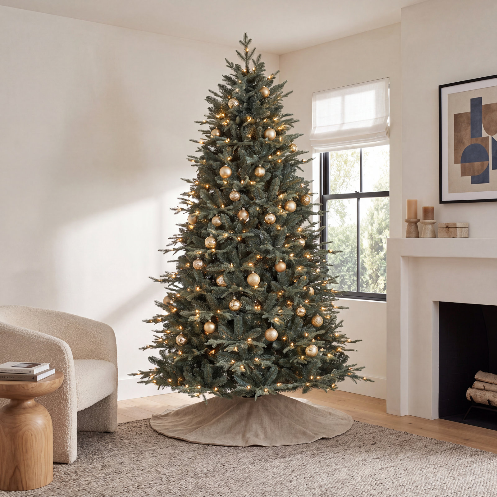 Gretell 78' Lighted Artificial Spruce Christmas Tree