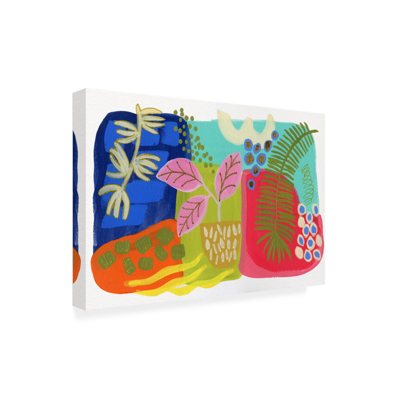 Art mural sur toile tendue - «Blue Pot A» de Suzanne Allard pour décoration de salon, de chambre à coucher ou de bureau - 30 x 47