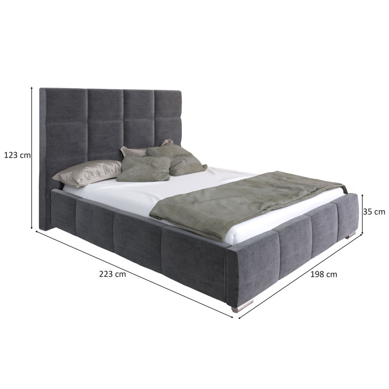 Bed Lemuel with Storage, 140cm x 200cm, Beige