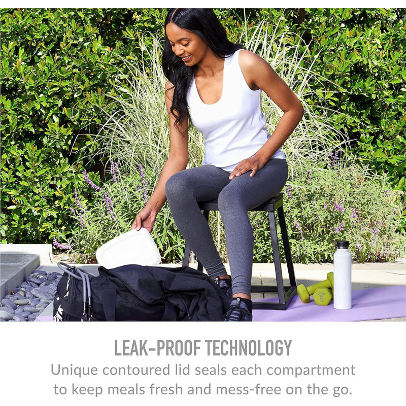 Prep & Savour 3-Pack Meal Prep Lunch Box Set - Reusable 3-Compartment Containers For Meal Prepping, Healthy Eating On-The-Go, And Balanced Portion-Control - BPA-Free, Microwave & Dishwasher Safe