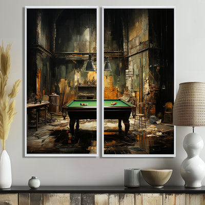 Billard Industrial Game I - Green Wall Decor