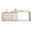 Bureau en L en bois massif de style français avec commode-1692358461