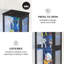 Glass Display Cabinet with 3 Color Led Lights, WineCabinet with Lock-1531948471