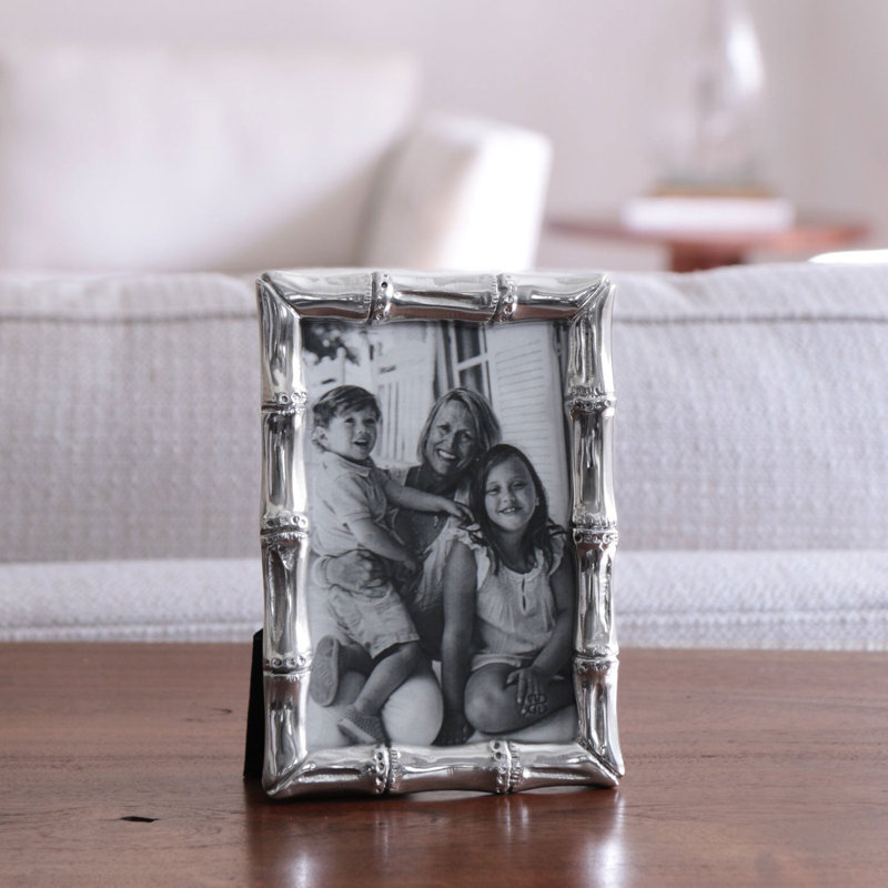 Classic Silver Bamboo-Inspired 4x6 Tabletop Picture Frame