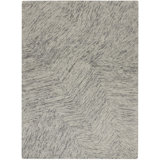 Pure Angles Outdoor Hand Tufted Abstract Area Rug in Gray/Ivory