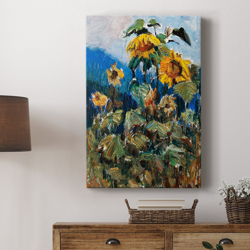 Imprimé floral rétro CCGLX III - Cavas enveloppés de galerie, H 27 po x l 18 po