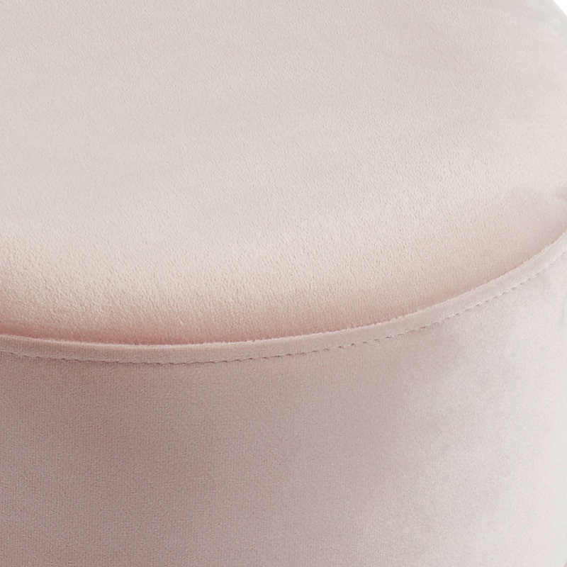 Roseanne Velvet Pouf, Light Pink
