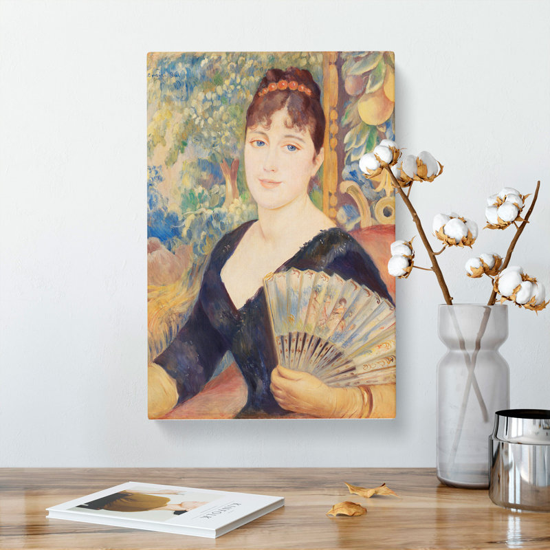 Woman with Fan by Pierre-Auguste Renoir - Wrapped Canvas Painting, 60cm H x 40cm W x 3cm D