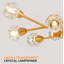 Lustre en cristal moderne 28 pouces, silhouette de diamant au-dessus d'une table, cuivre-130217994
