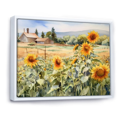 Tournesol doré à la ferme IV - reproduction sur toile