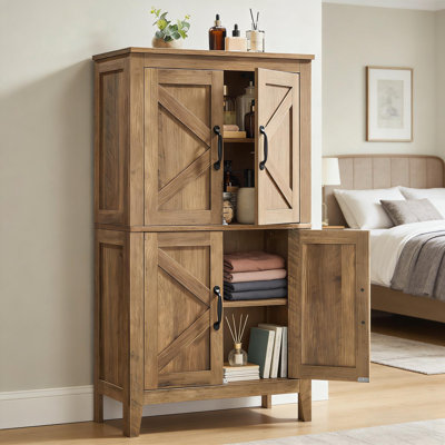 Farmhouse Bathroom Floor Cabinet With Barn Doors Freestanding Farmhouse Bathroom Floor Cabinet With Barn Doors Freestanding