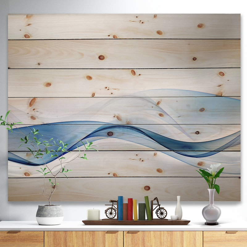 Toile abstraite murale, impression de vague d'eau 3D - Vague d'eau 3D, H 30 po x l 40 po x P 1 po, Bois