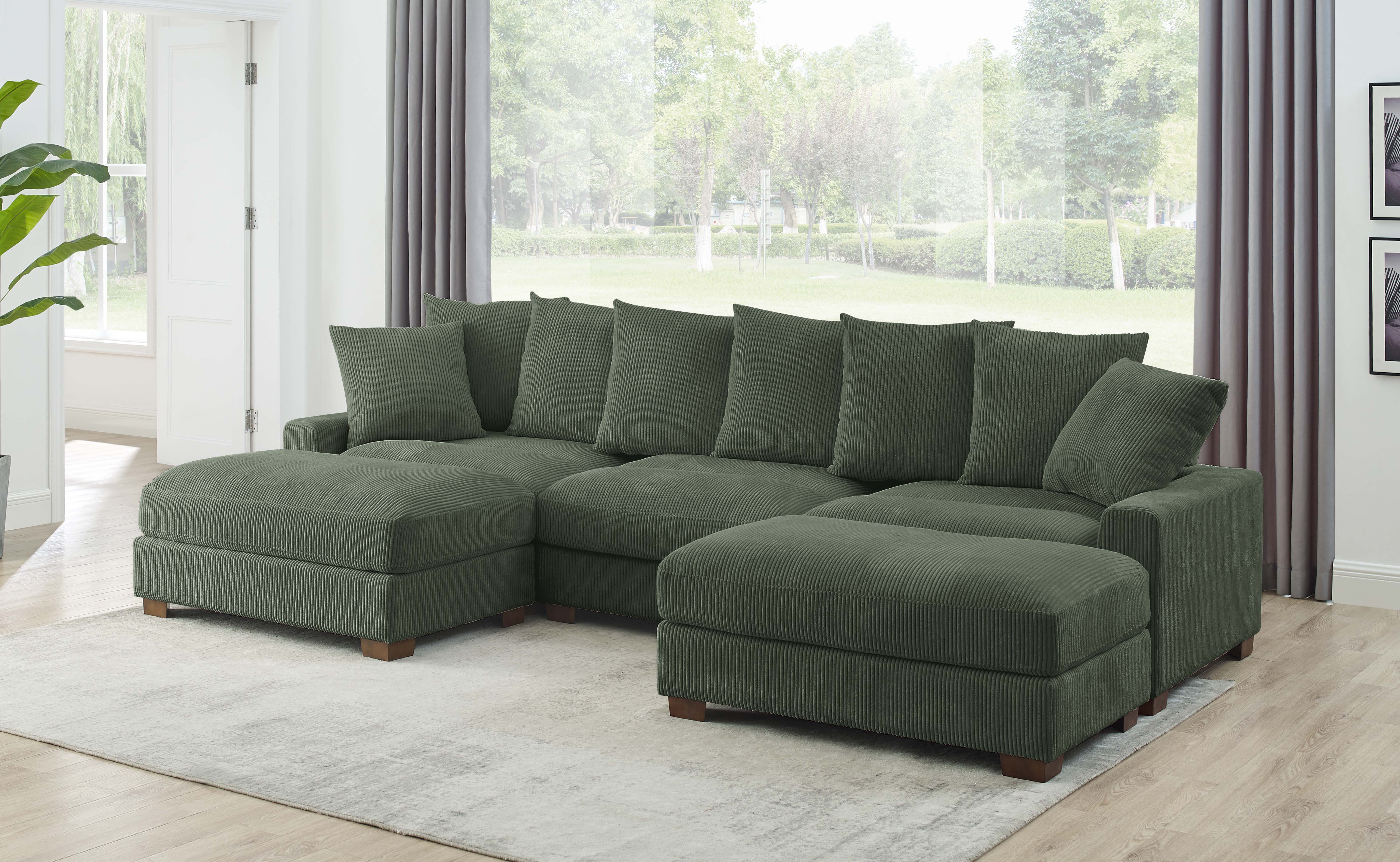 Wade Logan® Ashira 126.5" Wide Reversible Modular Corner Sectional with Ottoman & Reviews | Wayfair