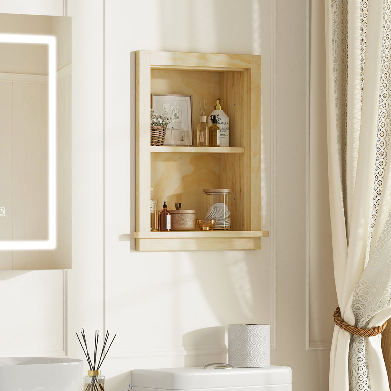 Armoire murale rectangulaire encastrée en bois massif l 17 po x P 5,6 po x H 20 po