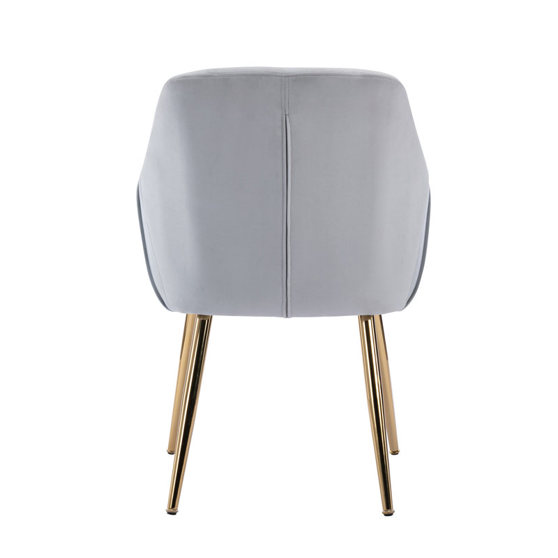 Abdulbaki 46cm H Velvet Upholstered Armchair, Grey