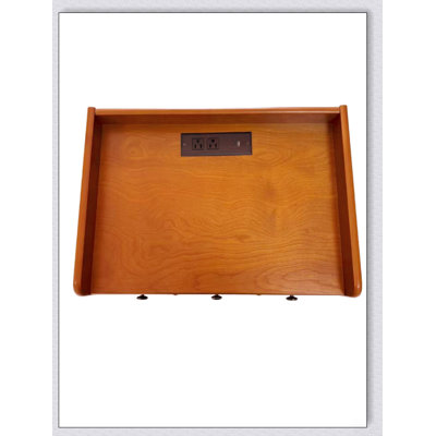 Table de bout à 3 tiroirs avec station de charge supérieure, pieds en bois massif et ports USB pour la chambre à coucher et le salon
