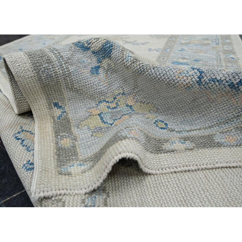 Tapis turc Oushak fait à la main 3 pi 10 po x 9 pi 11 po
